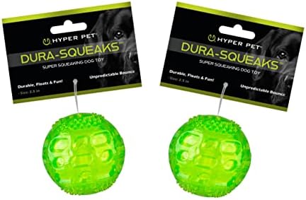 Hyper Pet DuraSqueak Dog Ball Toy, Interactive, Floats, Squeaks, Dog Balls for Fetching, Alternative to Traditional Tennis Balls - for All Breeds by HyperPet