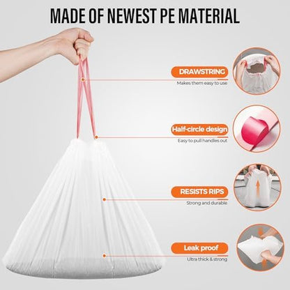 Drawstring Cat Litter Box Liners 100 Pack-Robot Litter Liner Bags for Robot 3 and 4 Cleanpethome/PETKIT PuraX PuraMax Self-cleaning Cat Litter Box Bag Heavy Duty Litter Box Robot Waste Bags - Image 5