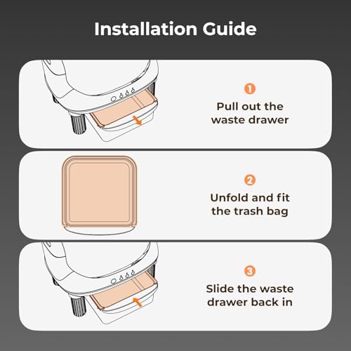 HHOLOVE Self Cleaning Litter Box, Open Top Automatic Litter Box, Safety Sensors Protection, App Control for Multiple Cats, Odor Control Includes 1 roll Liner, Large Waste Bin (White) - Image 5