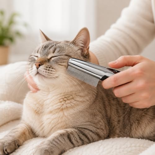 Resco Professional Flea and Face Comb, Anti-Static for Grooming Pets Very Fine Pin Spacing, Chrome - Image 4