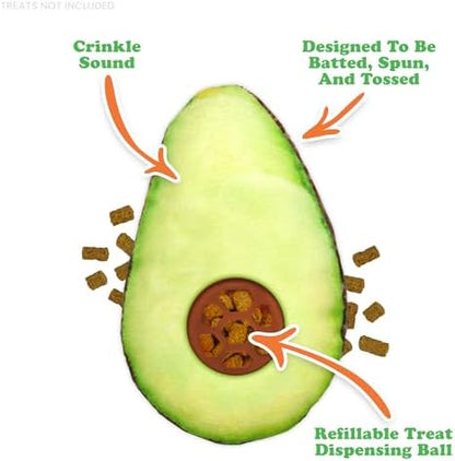 Meowijuana Knock 'n' Nibble Avocado Treat-Dispensing Cat Toy | Refillable - Image 2