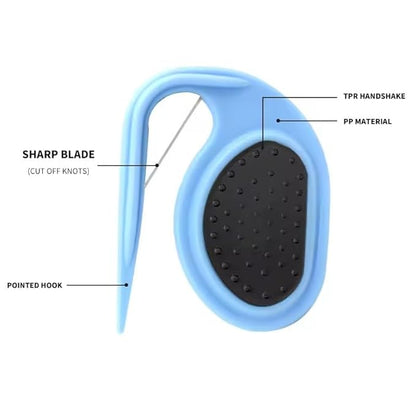 Grooming Knife for Long-Haired Pets - Remove Clumps Pet Knotting Massage Comb,3 In1 Multifunctional Dog Comb For Removing Tangled and Loose Hair (Blue, Medium)