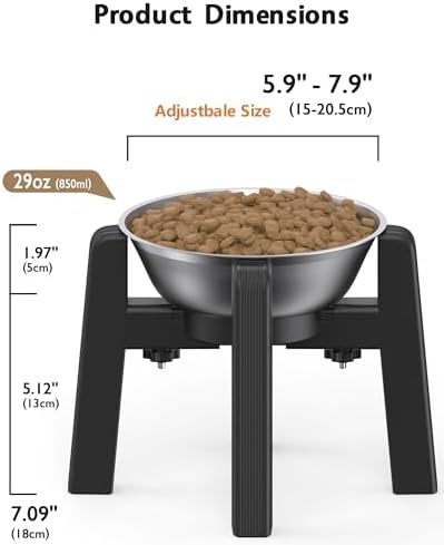 CZPET Elevated Dog Bowl, Raised Dog Bowl Stand with Stainless Steel Bowl - Image 3