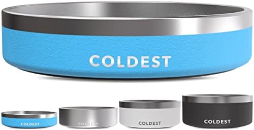 Coldest Dog Bowl - Anti Rust Metal, Non Slip, 3 Layers Insulated Stainless Steel Dog Bowls - Spill Proof & Heavy Duty - Water Bowl for Dogs, Cats & Pets, Dish Washer Safe (21 oz, Celestial Blue) by Coldest