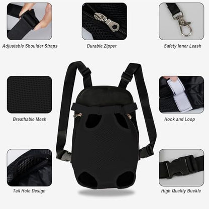 FEimaX Dog Carrier Backpack Pet Legs Out Front Cat Travel Bag, Adjustable Puppy Backpacks Carriers Hands-Free for Small Medium Dogs Cats Hiking Traveling Camping Daily Walking - Image 3
