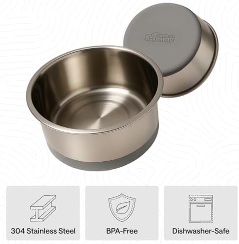 GORILLA GRIP Dog Bowl, Food Grade Stainless Steel Water Bowls, 6 Cup Gray - Image 6