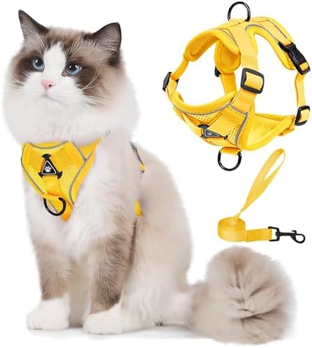 Dog Harness Medium Sized Dog Pet Vest with Leash Set Yellow L - Image 7