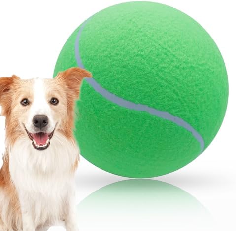 Banfeng Big Tennis Ball for Dogs, Giant Dog Tennis Ball Toy Large Outdoor Sports Gift for Small Medium Large Dog (Green, 9.5 inch) by Banfeng