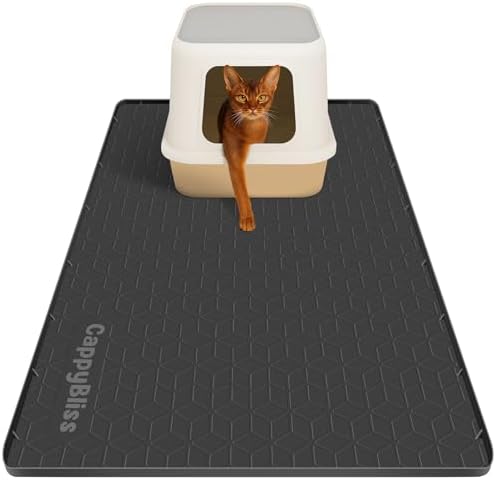 Cat Litter Mat, 34"x22" Waterproof Silicone, Litter Trapping by CappyBliss
