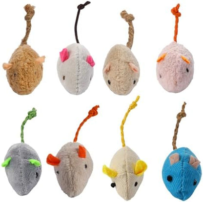 Mozeat Lens 8 Pack Toy Mice for Cats Cat Mice Toys Interactive Toy Cats Mouse Plush Cat Toys Catnip Toy Biting Toys for Cats Mouse Shaped Toy for Indoor Cats Realistic Design 8 Color by Mozeat+Lens