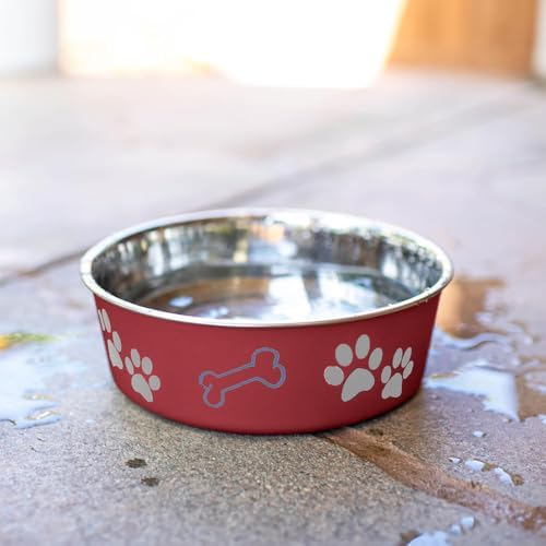 Loving Pets Bella Dog Bowls- Stainless Steel Dog & Cat Bowls - Spill Proof Dog Food Bowl, Cat Bowl, Puppy Essentials & Pet Supplies Great for Home & Travel (Large 35-65 lbs, Merlot) - Image 6