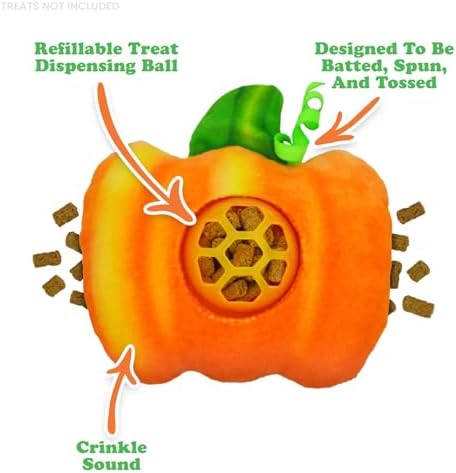 Meowijuana Knock 'n' Nibble Fall Pumpkin Treat-Dispensing Cat Toy - Image 2