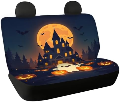 Halloween Moon Car Back Seat Covers,Non-Slip Interior Protective Covers Rear Facing Cars Seat Cushion Seat Cover by FUIALDOLG