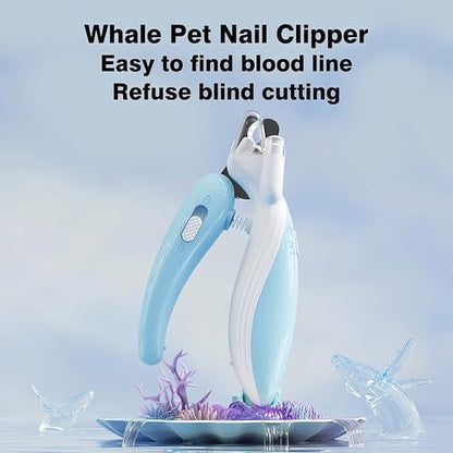 Dog & Cat Nail Clippers with LED Light, Illuminates Nails Helps See Quick, Pet Nail Trimmer with Sharp Stainless Steel Blades, Nail Catcher, Safety Lock for Dogs, Cats, Rabbits, Guinea Pigs (Blue) - Image 2