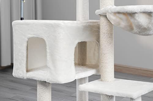 AIWIKIDE Cat Tree Has Scratching Toy with A Ball Activity Centre Cat Tower Furniture Jute-Covered Scratching Posts (Beige, 36.6'') - Image 5