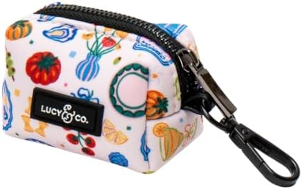Lucy & Co. Dolce Vita Dog Poop Bag Holder and Dispenser, Clips to Leash, Water-Repellent Neoprene, Includes Refill Roll by LucyCo