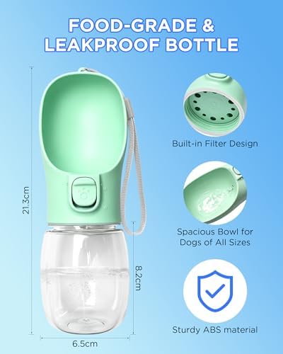 Portable Dog Water Bottle, Leak-Proof Pet Water Dispenser with Water-Saving Reflow, One-Hand Operation & Dishwasher Safe Travel Bottle for Walking, Hiking & Travel - Image 5