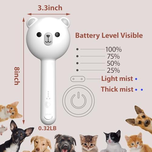 Cat Steam Brush with 2 Spray Levels & Release Button 4-in-1 Cat Water Brush - Image 6