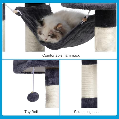 Hey-brother Cat Tree Tower with Sisal Scratching Posts, Big Condo, MPJ020G - Image 6