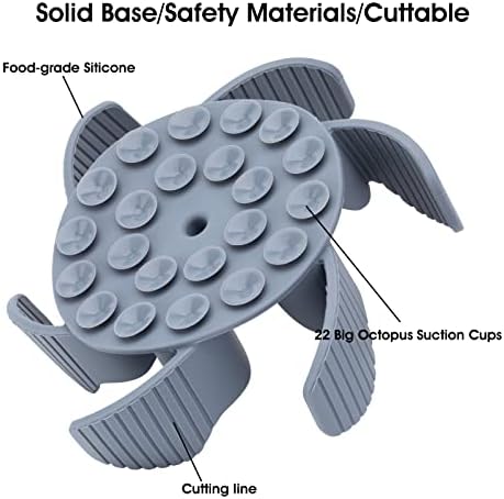 Keegud Slow Feeder Dog Bowls Insert [Octopus Suction Cups] Super Firm Slow Eating Dog Bowl [Cuttable] for Large Breed and Medium Size Dog Compatible with Regular and Elevated Dog Bowls (Flower) - Image 3