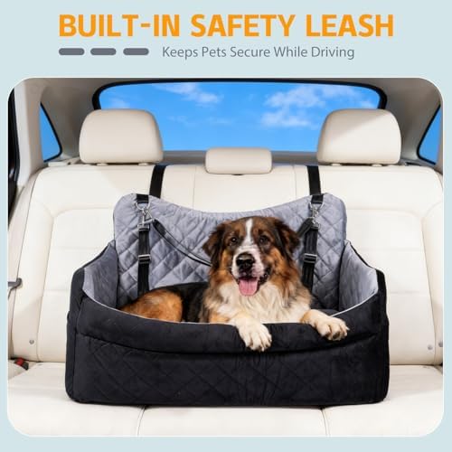 Large Dog Car Seat Booster for Medium Dogs Up to 55 lbs, Washable Cover - Image 4