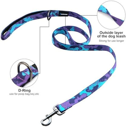 Annchwool No Pull Dog Harness with Padded Handle+5 Ft Leash,Escape Proof and Quick Fit to Adjust Dog Harness,Easy for Training Walking for Small & Medium and Large Dogs(Camo Purple Set,S) - Image 4