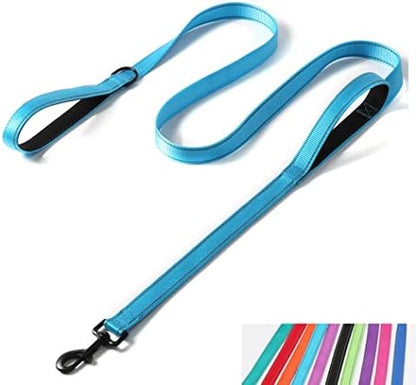 Dual Handle Dog Leash 5FT, Reflective Dog Lead Traffic Handle, Light Blue by YOUALSO