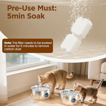 GIOTOHUN Cat Water Fountain Filter: 12 Cat Fountain Filter Replacement - 6 Filters & 6 Sponges - 12 Pet Fountains Filters Replacement Suitable for ATMZIQXR GIOTOHUN KOOGMOON UMOCUOY IHOUONE HOOISE - Image 3