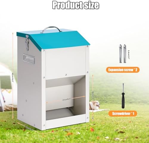 PKNYBZN Automatic Dog & Cat Feeder, 14L Outdoor Gravity Dog Feeder Use - Image 7
