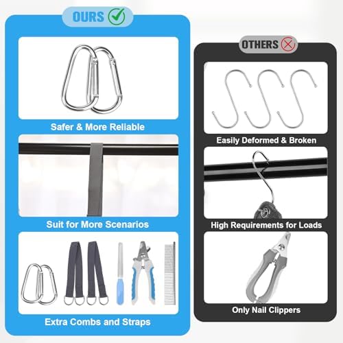 PAWCHIE Dog Grooming Hammock Harness for Dogs & Cats with Pet Nail Clipper Trimmer - Cat Hanger Sling for Trimming Clipping Nails- Dog Hammock Restraint Bag for Small Medium Large Dog, Blue XS - Image 5
