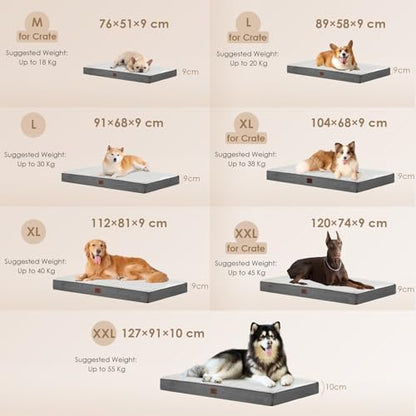 EHEYCIGA Orthopedic Dog Beds, Egg Crate Dog Bed Pet Mat with Washable Removable Cover, All Size Dogs - Image 2