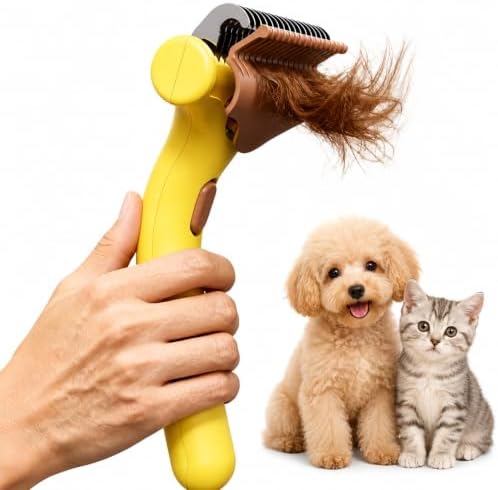Undercoat Rake for Dogs & Cats, Self-Cleaning Deshedding Grooming Tool - Image 2