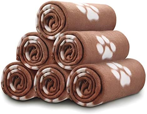Comsmart Dog Blankets, 6 Pack Fleece Pet Blankets, 24x28 Inches, Brown by Comsmart