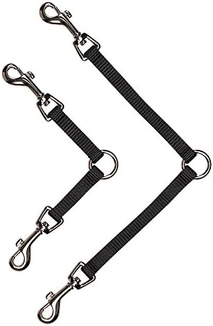 Guardian Gear Nylon 2-Way Small Dog Coupler with Nickel-Plated Swivel Clip, 4", Black (Pack of 2) - Image 2