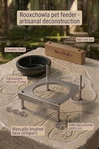 Raised Cat Food Bowl, Elevated Feeder with Ceramic Cat Bowl and Hand Polisher 304 Stainless Steel Stand,7 OZ Elevated Cat Bowls for Cats and Puppies - Image 3