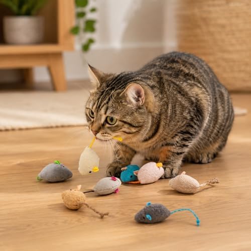 20-Pack Catnip Mouse Toys - Assorted Colors, Plush Mice with Catnip, Interactive Cat Toys for Indoor Kittens & Adults, Durable Cat Teaser Set - Image 6