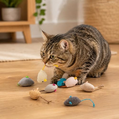20-Pack Catnip Mouse Toys - Assorted Colors, Plush Mice with Catnip, Interactive Cat Toys for Indoor Kittens & Adults, Durable Cat Teaser Set - Image 6