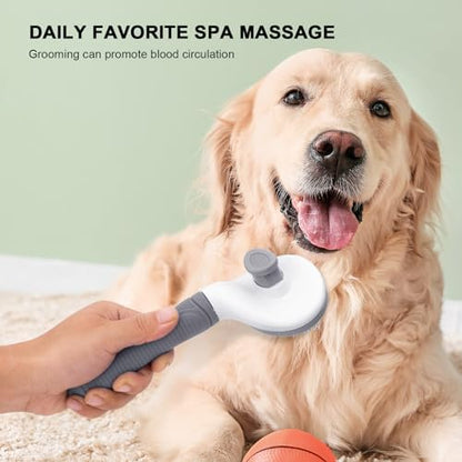 Aogeili Self‑Clean Slicker Brush for Dogs, Cats & Rabbits, 7.87 x 4.13 in - Image 2