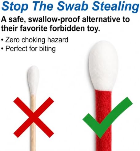 Glaciart One XXL Swabs Cat Toys with Catnip - 2 Pk | Durable for Chew, Cute Cat Toys Interactive Kitty for Boredom, Exercise, & Play | Filled w/Organic Catnip for Anxiety & as Digestive Aid - Image 3