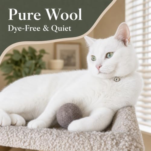Wool Cat Toys, Felt Toy Balls, Gray, 6PCS - Image 2