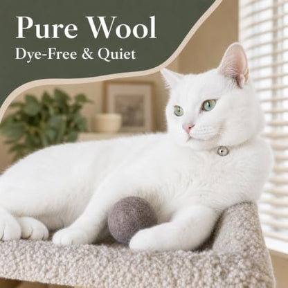 Wool Cat Toys, Felt Toy Balls, Gray, 6PCS - Image 2