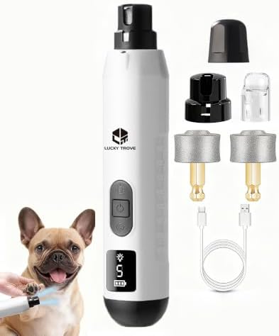 2026 Upgraded Silent Dog Nail Grinder 5 Speeds with dual LED Lights（WHITE） by Unknown