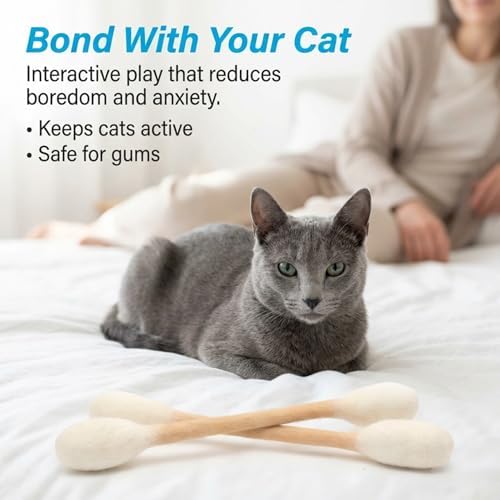 Glaciart One XXL Swabs Cat Toys with Catnip - 2 Pk | Durable for Chew, Cute Cat Toys Interactive Kitty for Boredom, Exercise, & Play | Filled w/Organic Catnip for Anxiety & as Digestive Aid - Image 5
