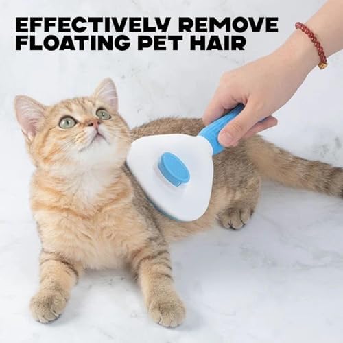Self-Cleaning Pet Grooming Brush – Smooth Grooming Brush for Dogs and Cats, Easy Hair Removal with the Push of a Button, Gentle Shedding Remover for Small Pets (Basic Oval) - Image 2