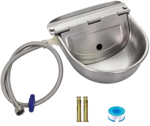 Stainless Steel Automatic Livestock Waterer with Float Valve & Water Hose by Unknown