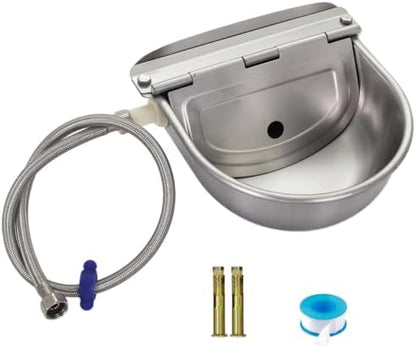 Stainless Steel Automatic Livestock Waterer with Float Valve & Water Hose by Unknown