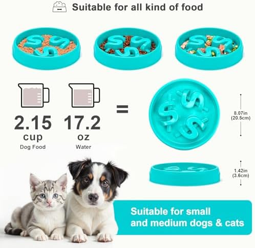 Slow Feeder Dog Bowls, Maze Dog Bowl Slow Feeder for Healthy Eating, Non-Slip Dog Food Bowl, Food-Grade Puppy Bowl, Slow Feeder Cat Bowl & Cat Food Bowl, Puzzle Dog Bowls for Small & Medium Pets - Image 4