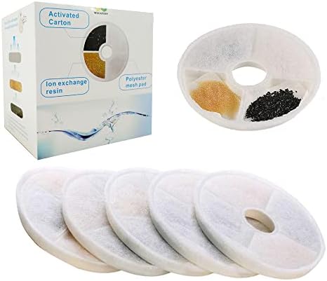 Pack 8 of WECATION Cat Water Fountain Filter for Catit, Catit Fountain, Flower Fountain, Senses 2.0 Fountain by WECATION