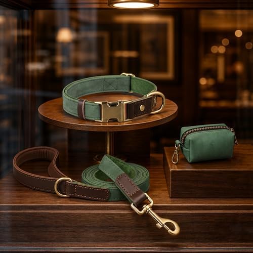 Didog PU Leather Dog Poop Bag Holder, Easy-Pull with Metal Clip, Green - Image 6
