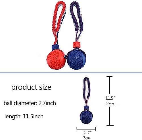 Dog Ball with Rope Toy,Ball on Rope Dog Chew Toys - Image 2